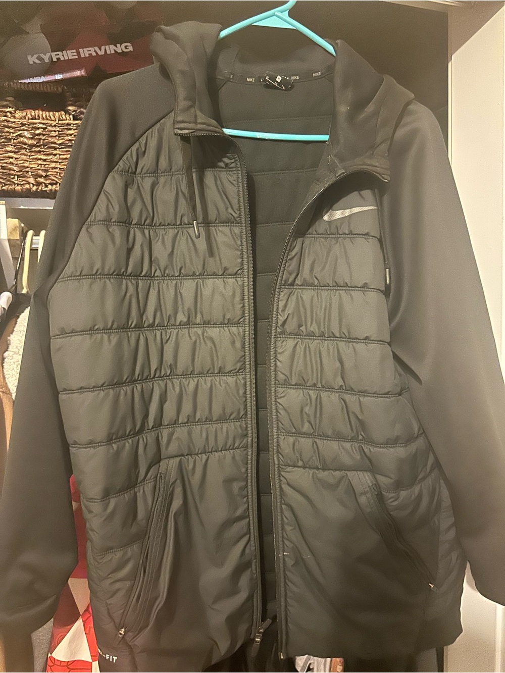 Nike Black Quilted Hooded Puffer Jacket